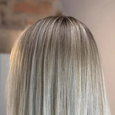 Airtouch ash blonde on long straight hair — Cemra, Vilnius Old Town