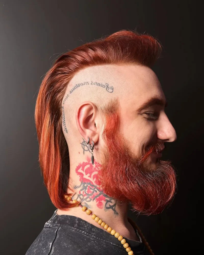 Men's red hair coloring — hair salon Vilnius